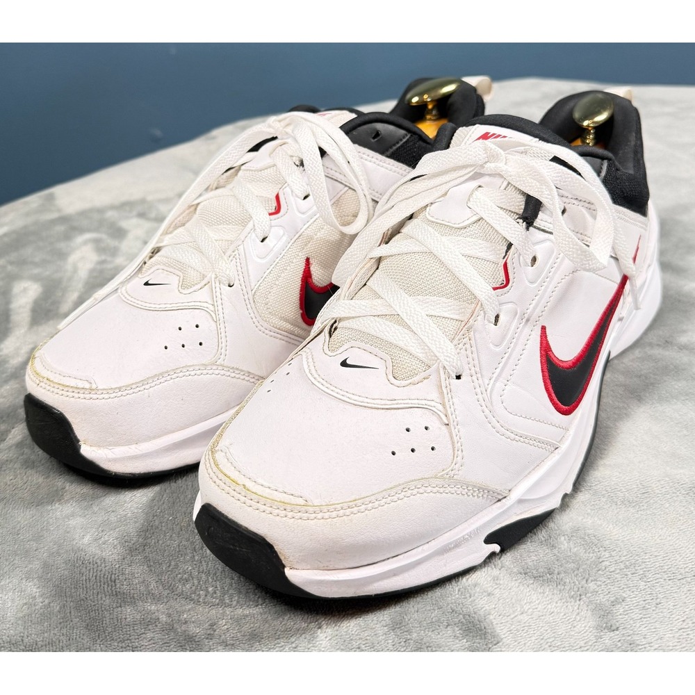 Nike Monarch Mens 12 Athletic Shoes White Black Red Walking Training